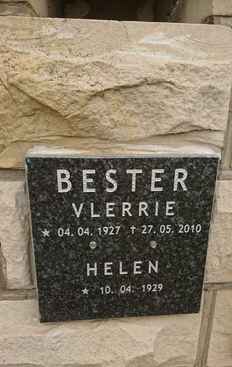 BESTER Vlerrie 1927-2010 &amp; Helen 1929-