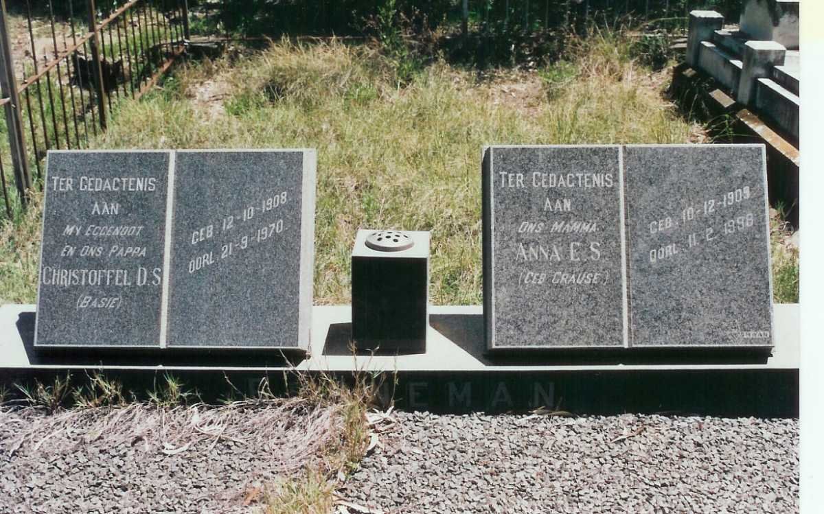 FRONEMAN Christoffel D.S. 1908-1970 &amp; Anna E.S. CRAUSE 1909-1998