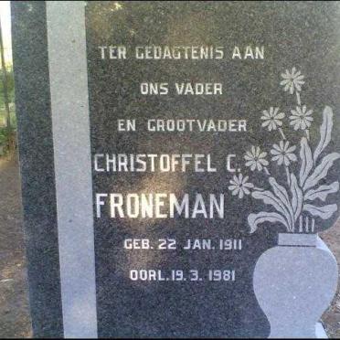 FRONEMAN Christoffel C. 1911-1981