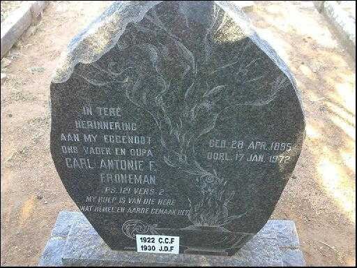 FRONEMAN Carl Antonie F. 1895-1972