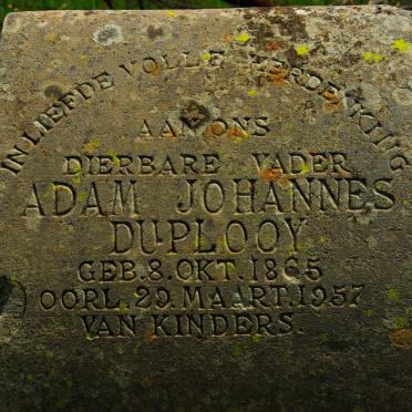 PLOOY Adam Johannes, du 1865-1957