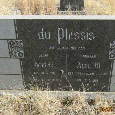 PLESSIS Hendrik, du 1916-1963 &amp; Anna M. OOSTHUIZEN 1916-1999