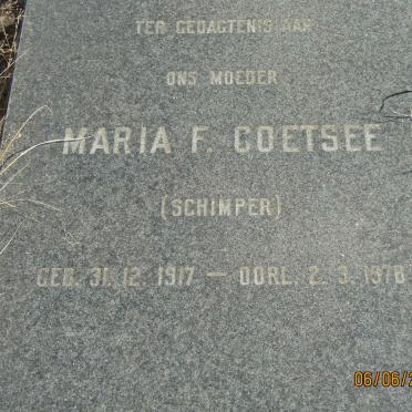 COETSEE Maria F. nee SCHIMPER 1917-1978
