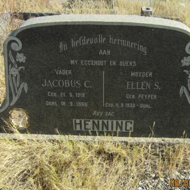HENNING Jacobus C.1918-1966 &amp; Ellen S. PEYPER 1936-
