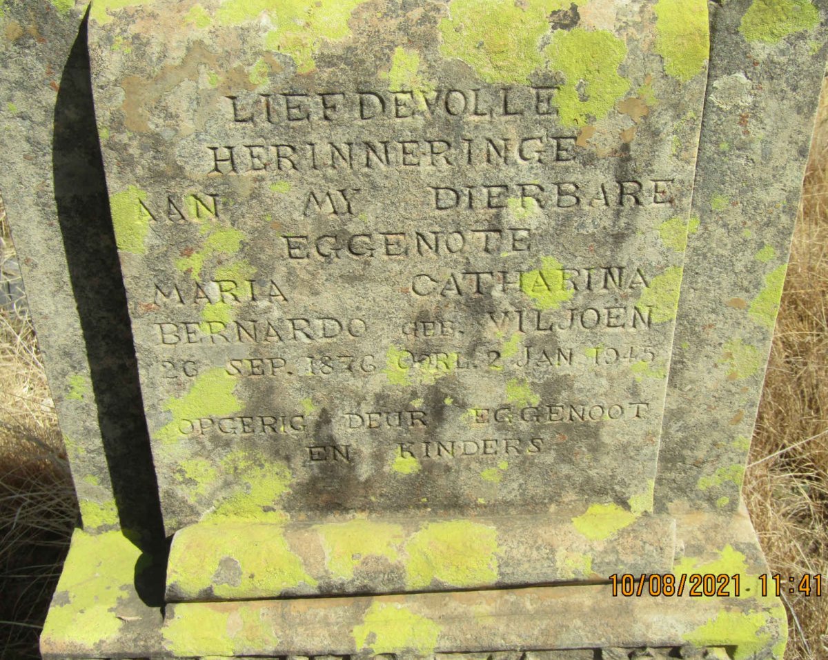 BERNARDO Maria Catharina nee VILJOEN 1876-1945