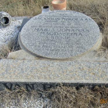 REENEN Jacobus Nikolaas, van 1926-1972 &amp; Maria Johanna Magdalena 1926-2007