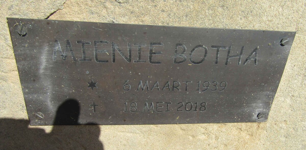 BOTHA Mienie 1939-2018