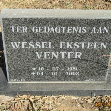VENTER Wessel Eksteen 1951-2003