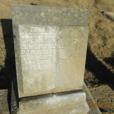 PRINSLOO Christoffel P.J.P. 1855-1919