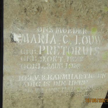 LOUW Maria C. nee PRETORIUS 1878-1958