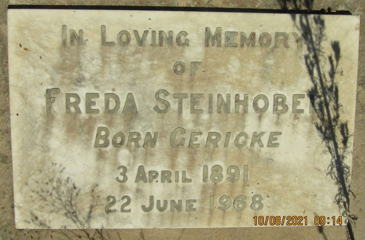 STEINHOBEL Freda nee GERICKE 1891-1968
