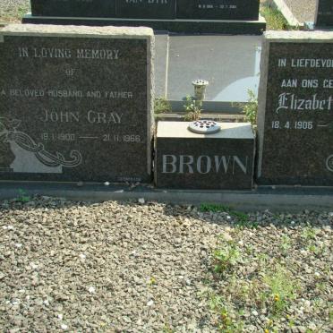 BROWN John Gray 1900-1966 &amp; Elizabeth Sophia 1906-1988