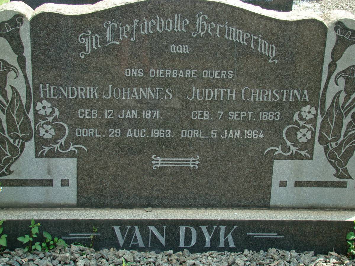 DYK Hendrik Johannes, van 1871-1963 &amp; Judith Christina 1883-1964