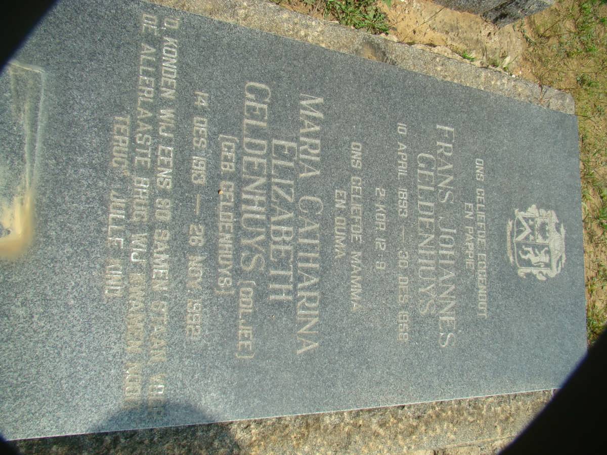 GELDENHUYS Maria Catharina nee GELDENHUYS 1913-1982