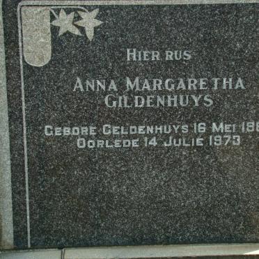 GILDENHUYS Anna Margaretha nee GELDENHUYS 1889-1973