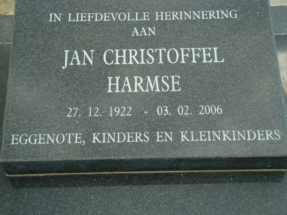 HARMSE Jan Christoffel 1922-2006