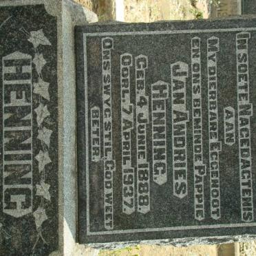 HENNING Jan Andries 1888-1937