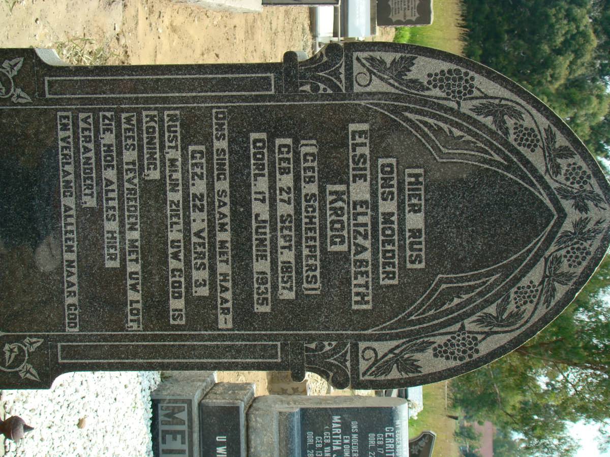 KROG Elise Elizabeth nee SCHEEPERS 1857-1935