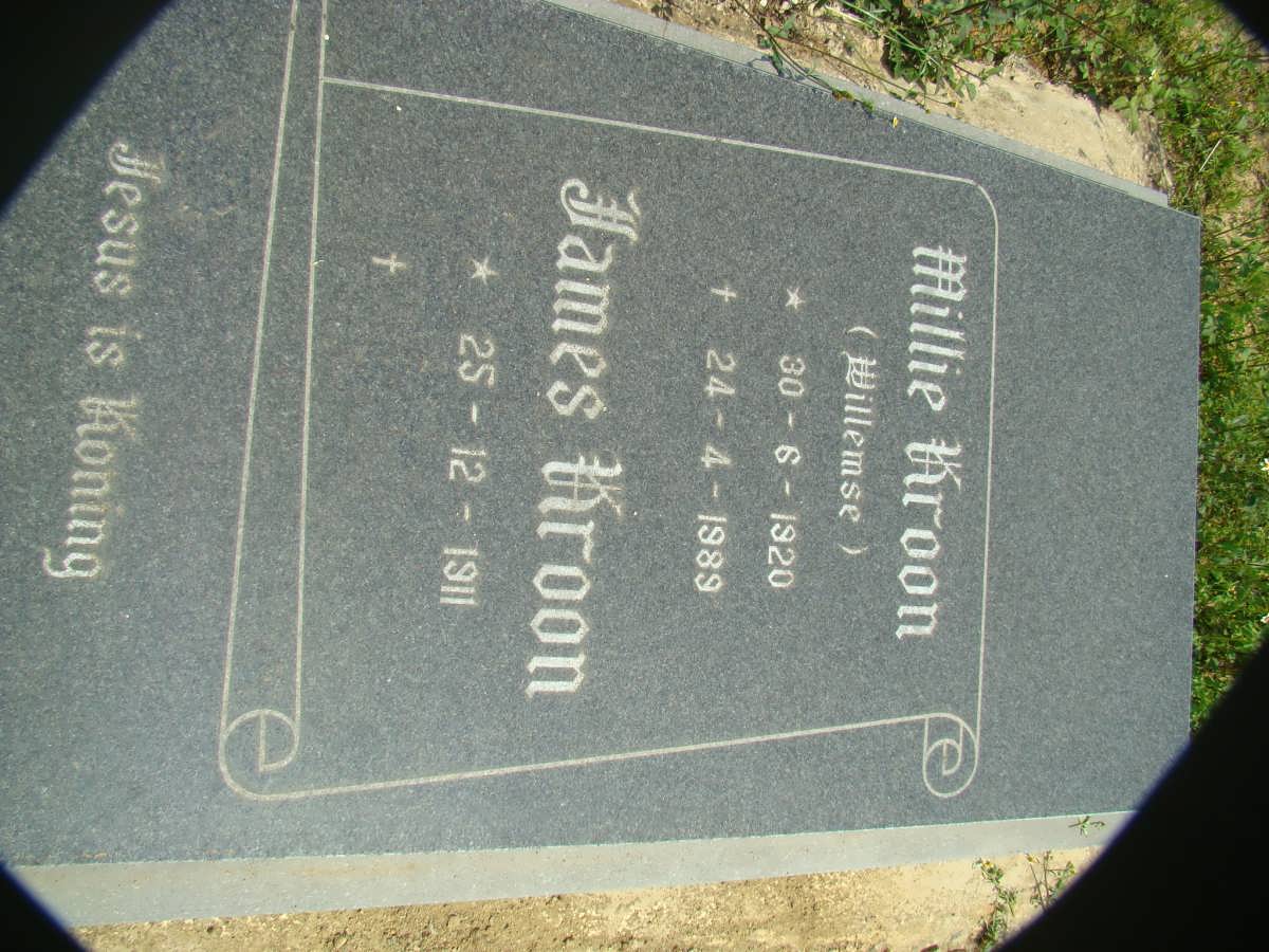 KROON James 1911-  &amp; Millie WILLEMSE 1920-1989