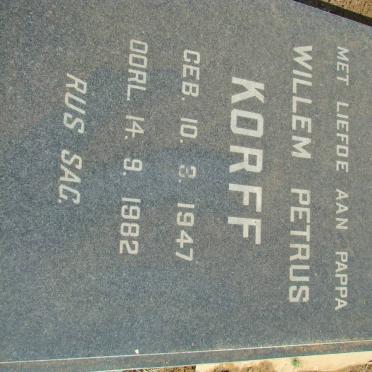 KORFF Willem Petrus 1947-1982