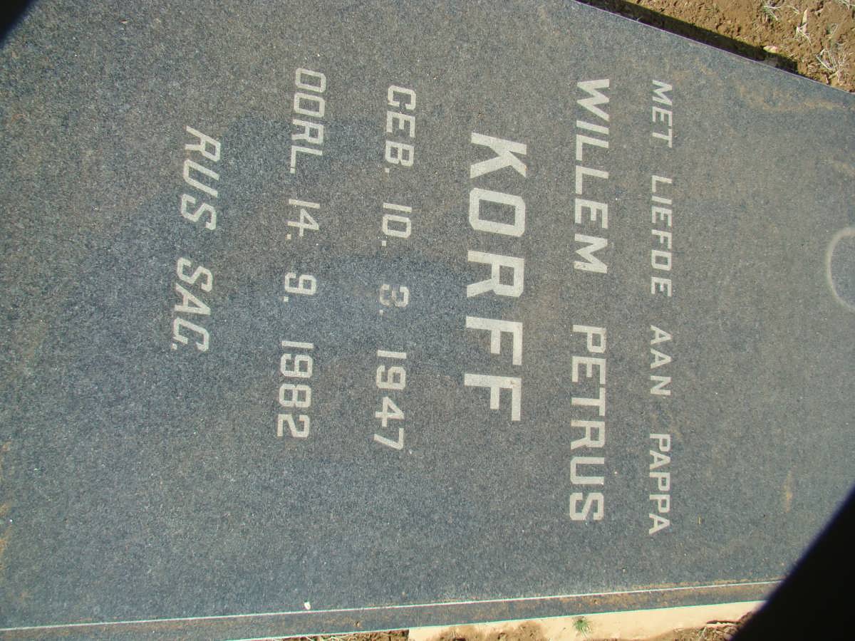 KORFF Willem Petrus 1947-1982