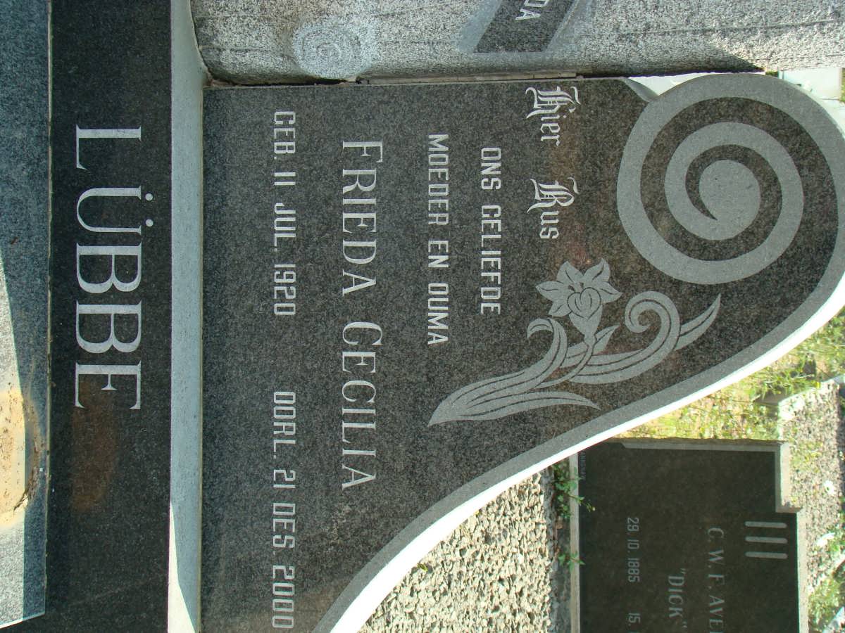 LUBBE Frieda Cecilia 1920-2000