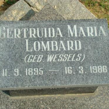 LOMBARD Gertruida Maria nee WESSELS 1895-1986
