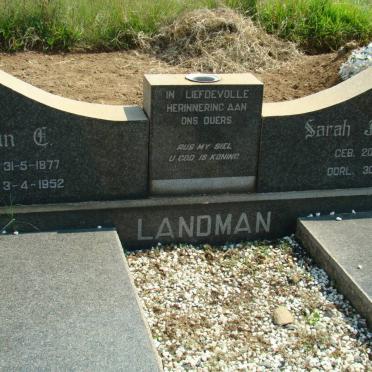 LANDMAN Jan C. 1877-1952 &amp; Sarah J. BROWN 1878-1958
