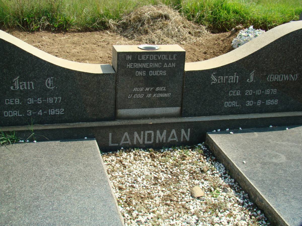 LANDMAN Jan C. 1877-1952 &amp; Sarah J. BROWN 1878-1958