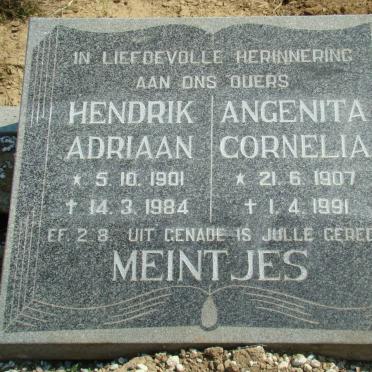 MEINTJES Hendrik Adriaan 1901-1984 &amp; Angenita Cornelia 1907-1991