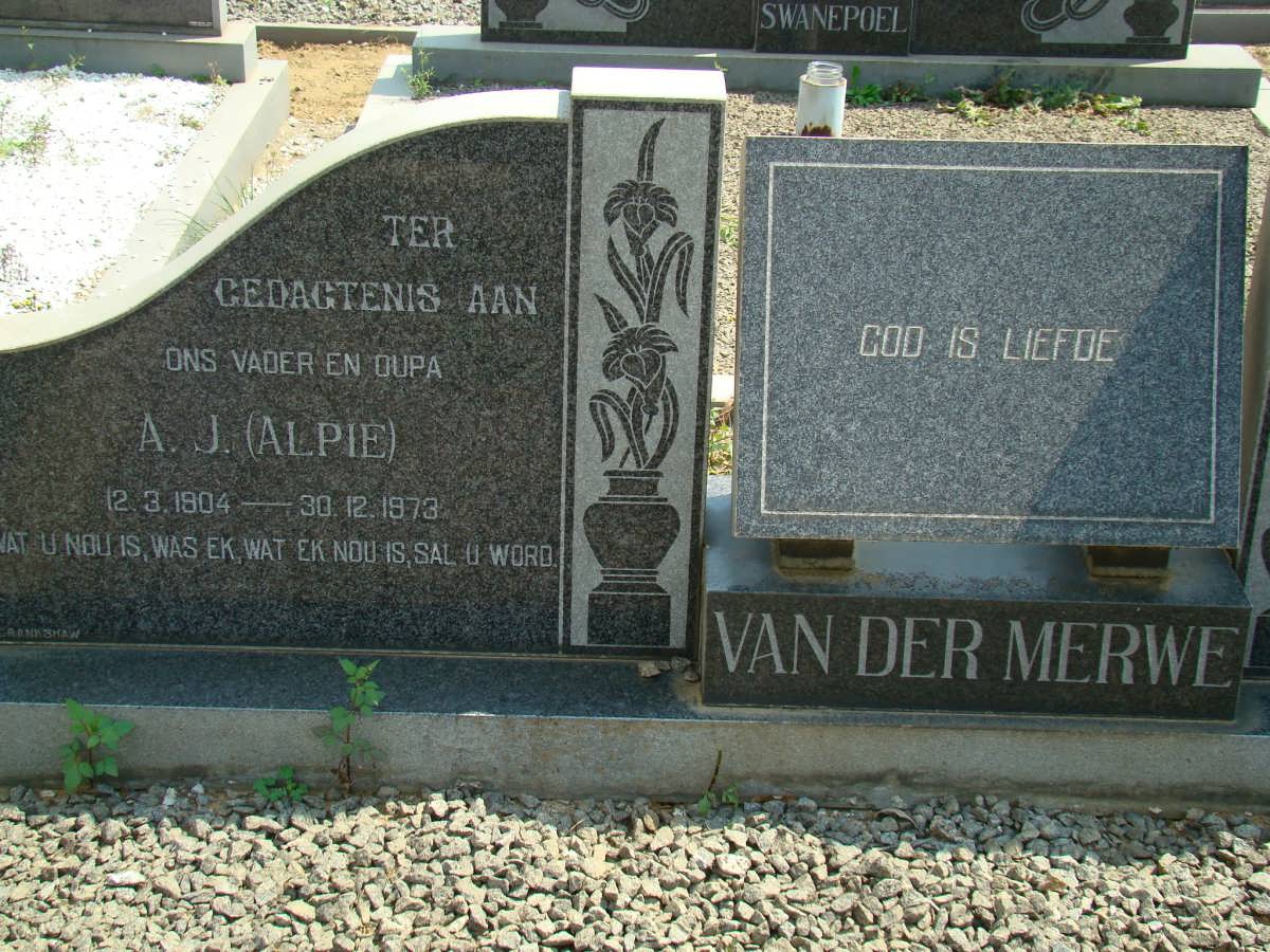 MERWE A.J., van der 1904-1973