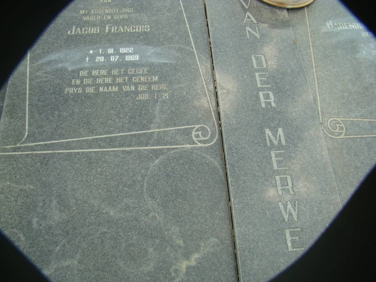 MERWE Jacob Francois, van der 1922-1989