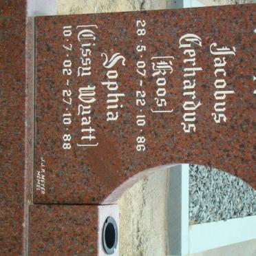 NIEKERK Jacobus Gerhardus 1907-1986 &amp; Sophia WYATT 1902-1988