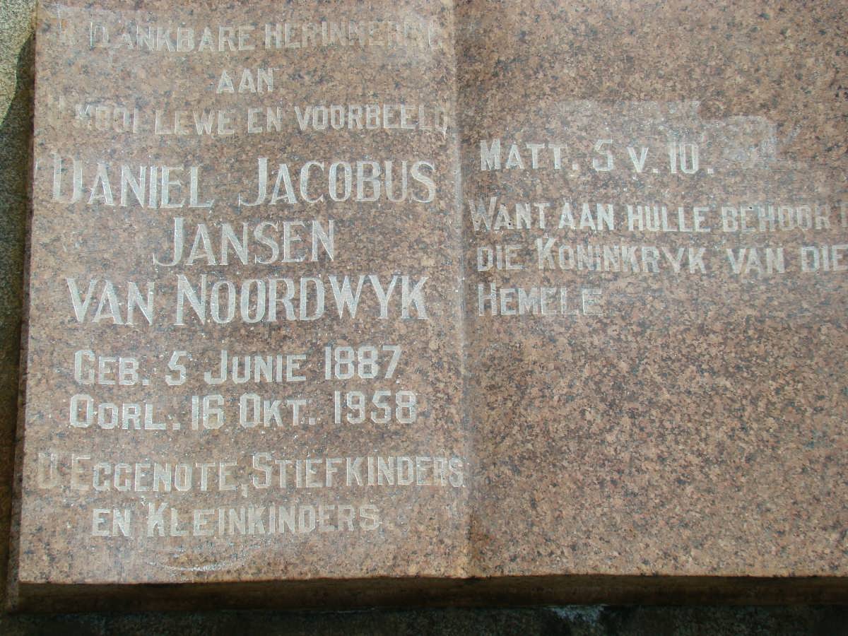 NOORDWYK Daniel Jacobus Jansen, van 1887-1958