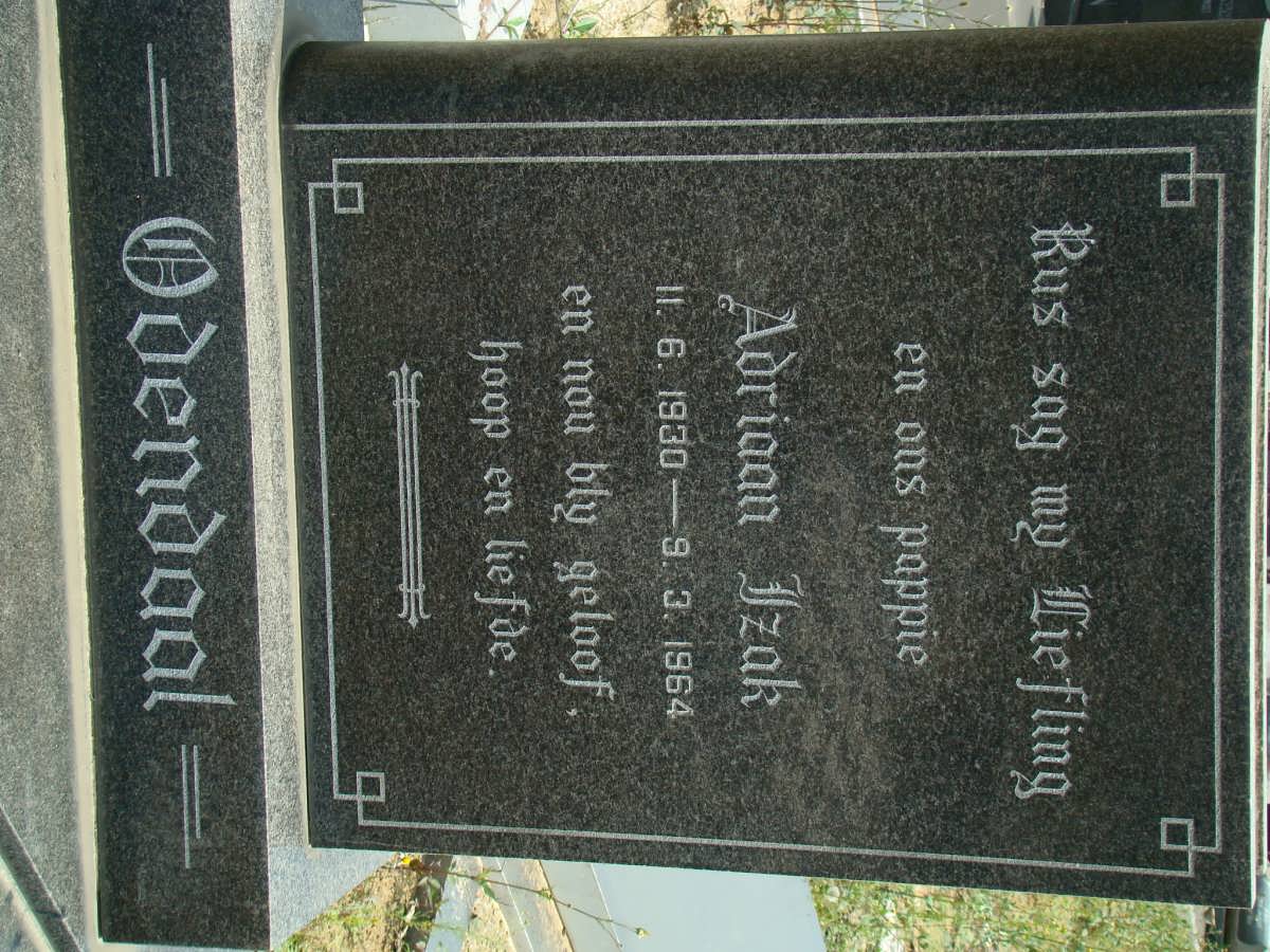 ODENDAAL Adriaan Izak 1930-1964