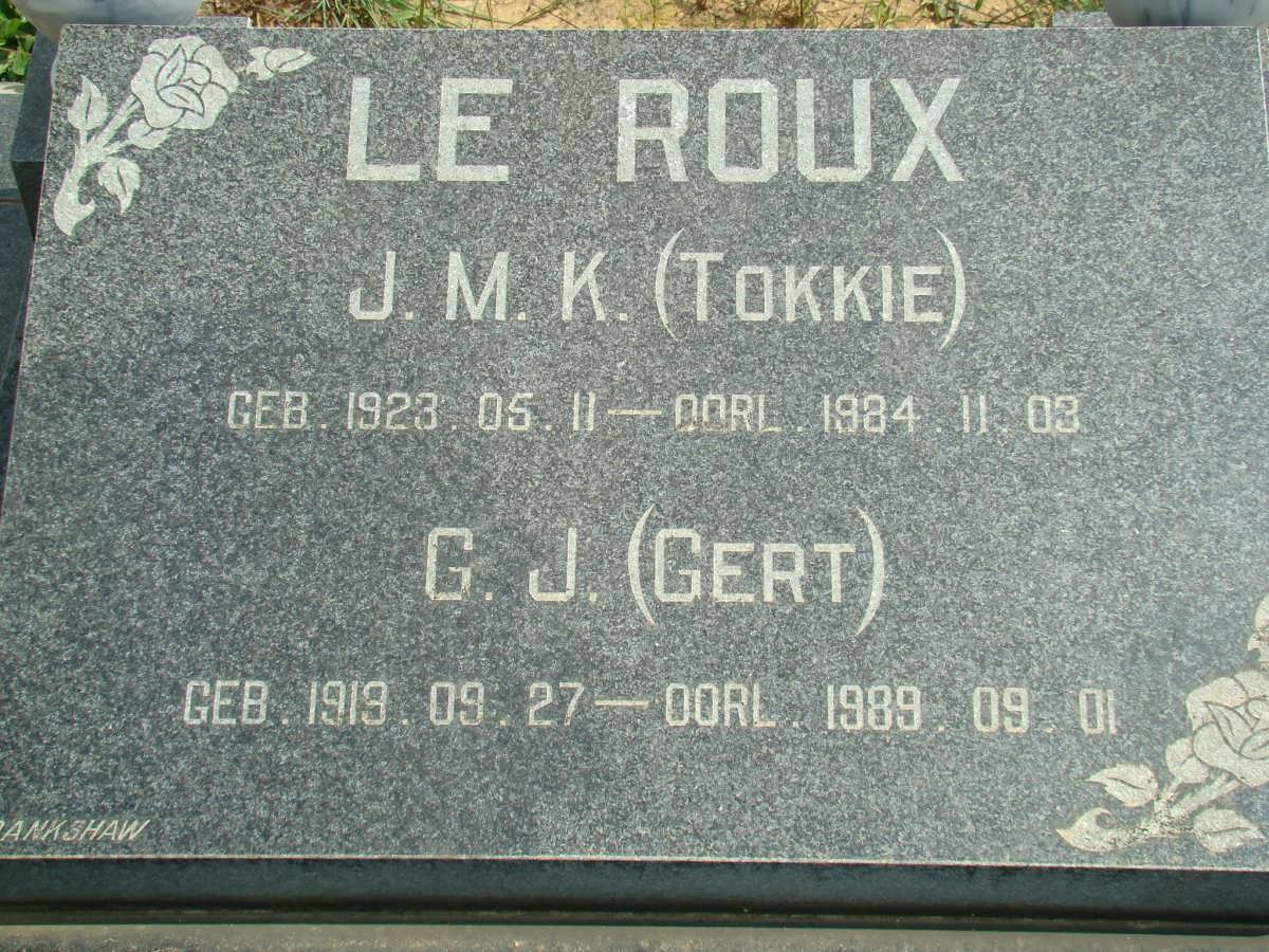 ROUX G.J., LE 1919-1989 &amp; J.M.K. 1923-1984
