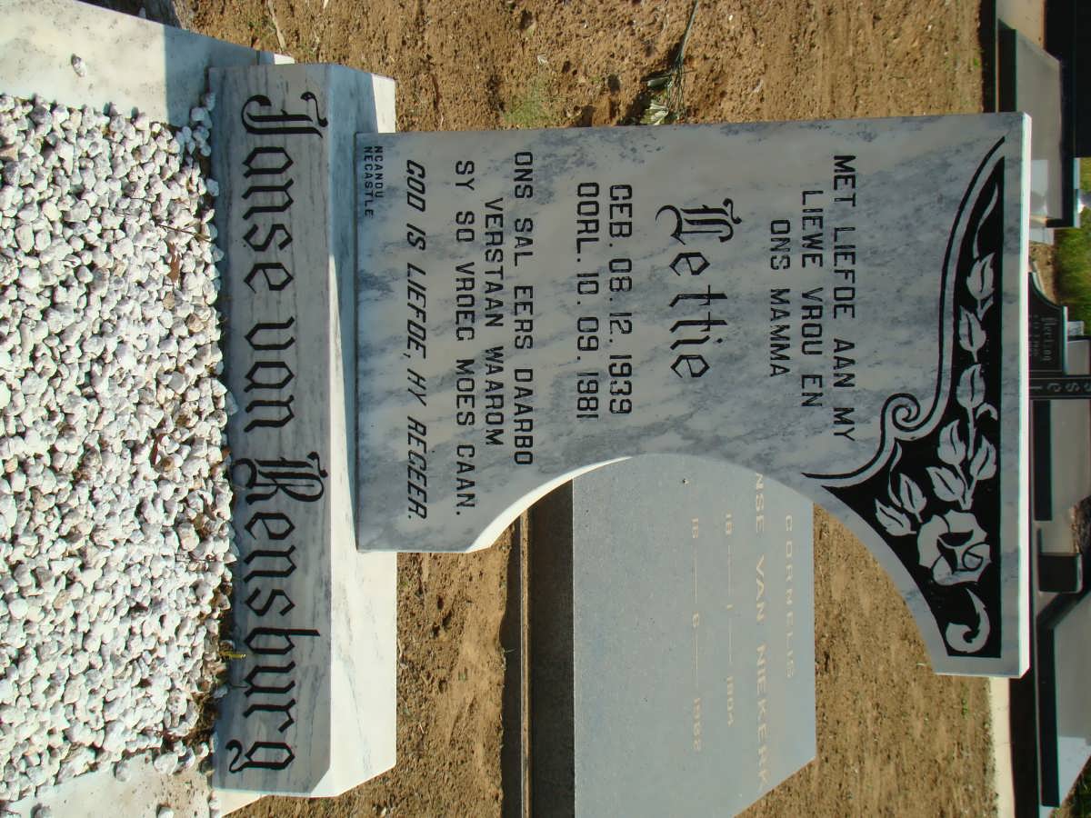 RENSBURG Lettie, Janse van 1939-1981