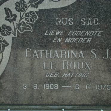 ROUX Catharina S.J., le nee HATTING 1908-1975