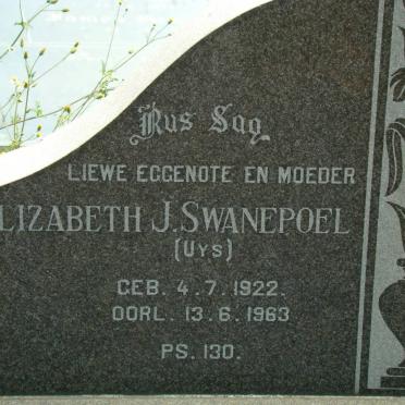 SWANEPOEL Elizabeth J. nee UYS 1922-1963