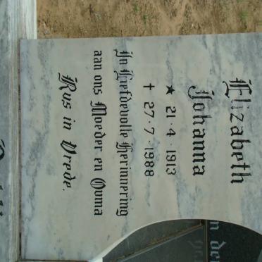 UYS Elizabeth Johanna 1913-1988