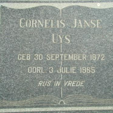UYS Cornelis Janse 1872-1965