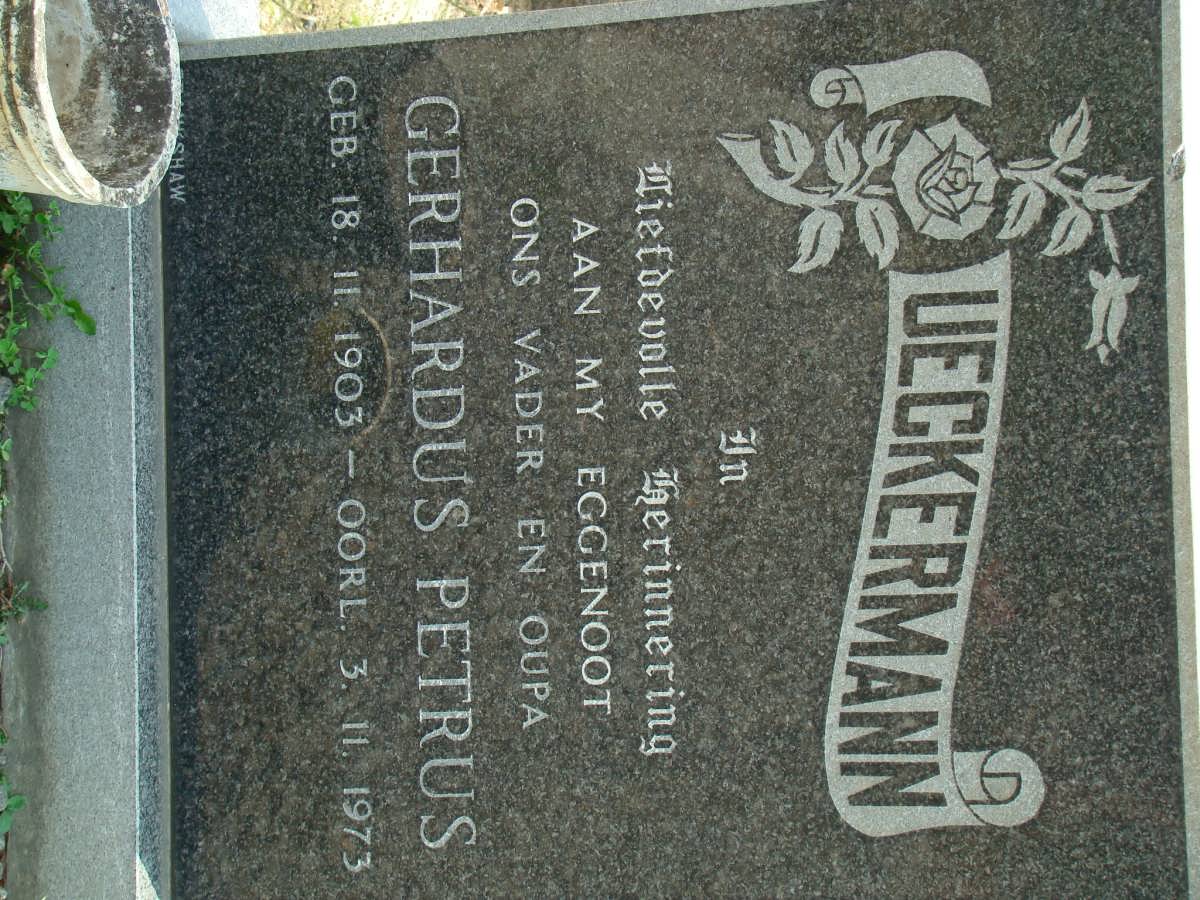 UECKERMANN Gerhardus Petrus 1903-1973