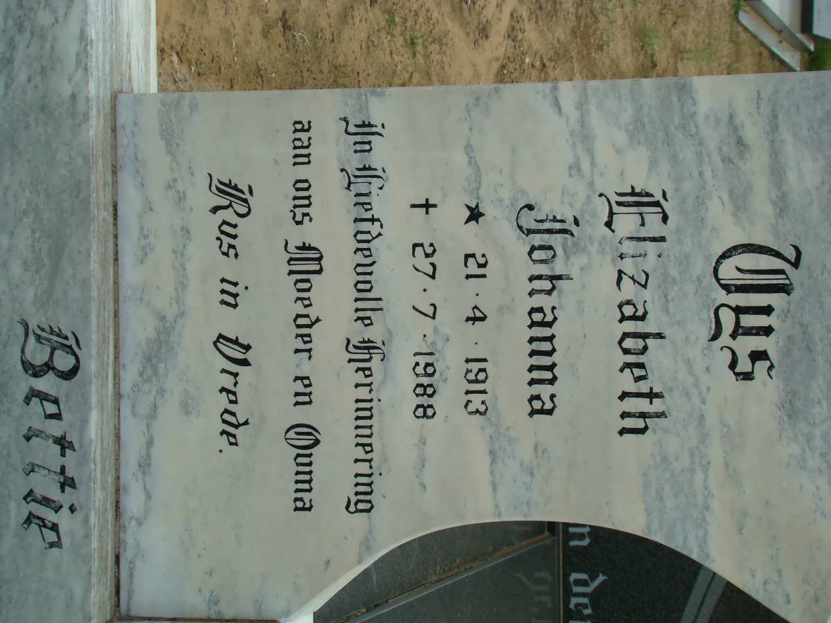 UYS Elizabeth Johanna 1913-1988