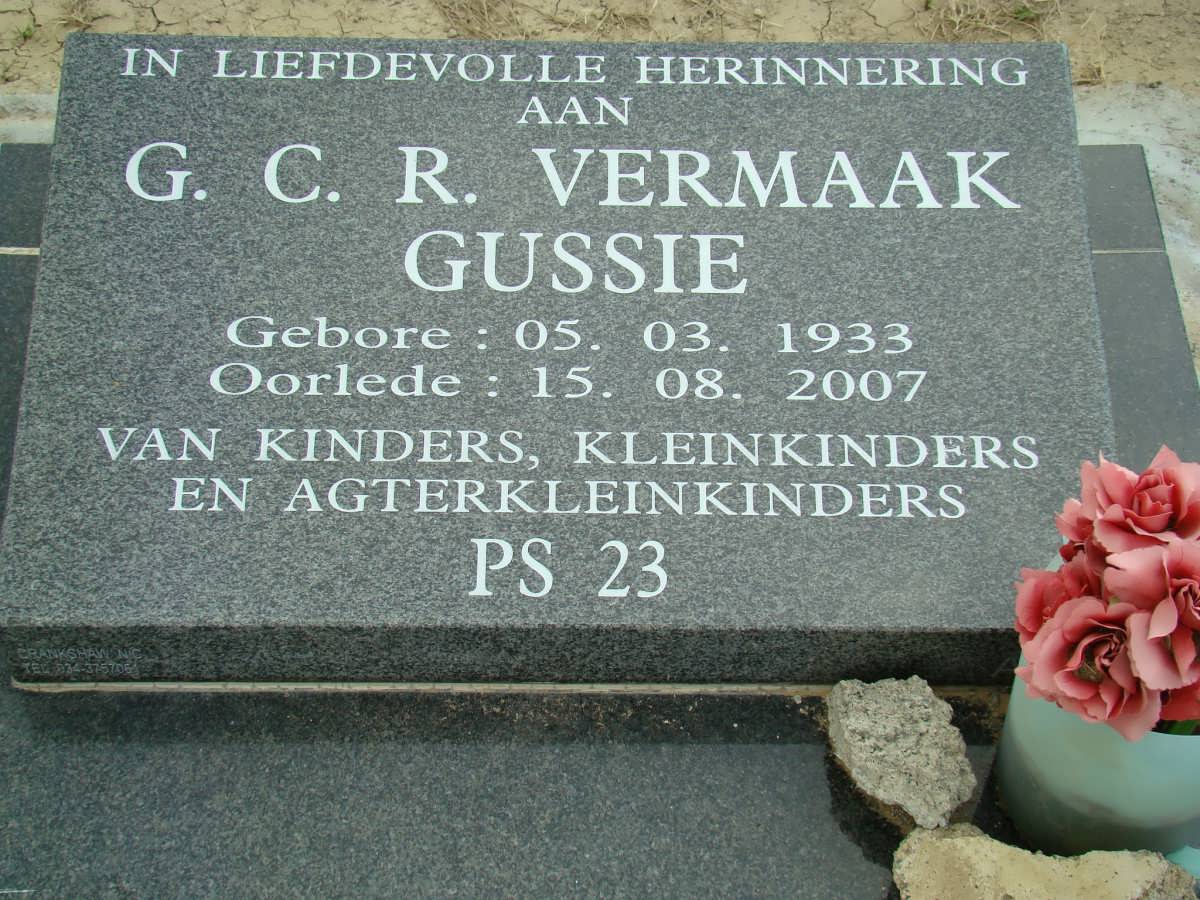 VERMAAK G.C.R. 1933-2007