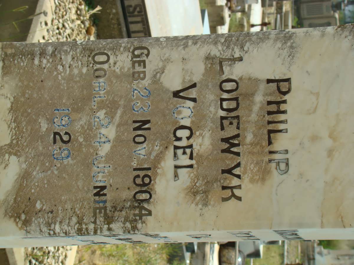 VOGEL Philip Lodewyk 1904-1929