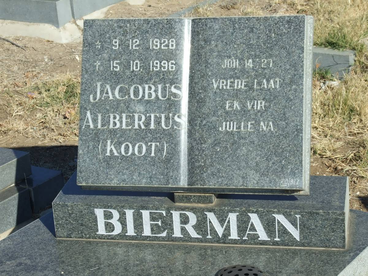 BIERMAN Jacobus Albertus 1928-1996