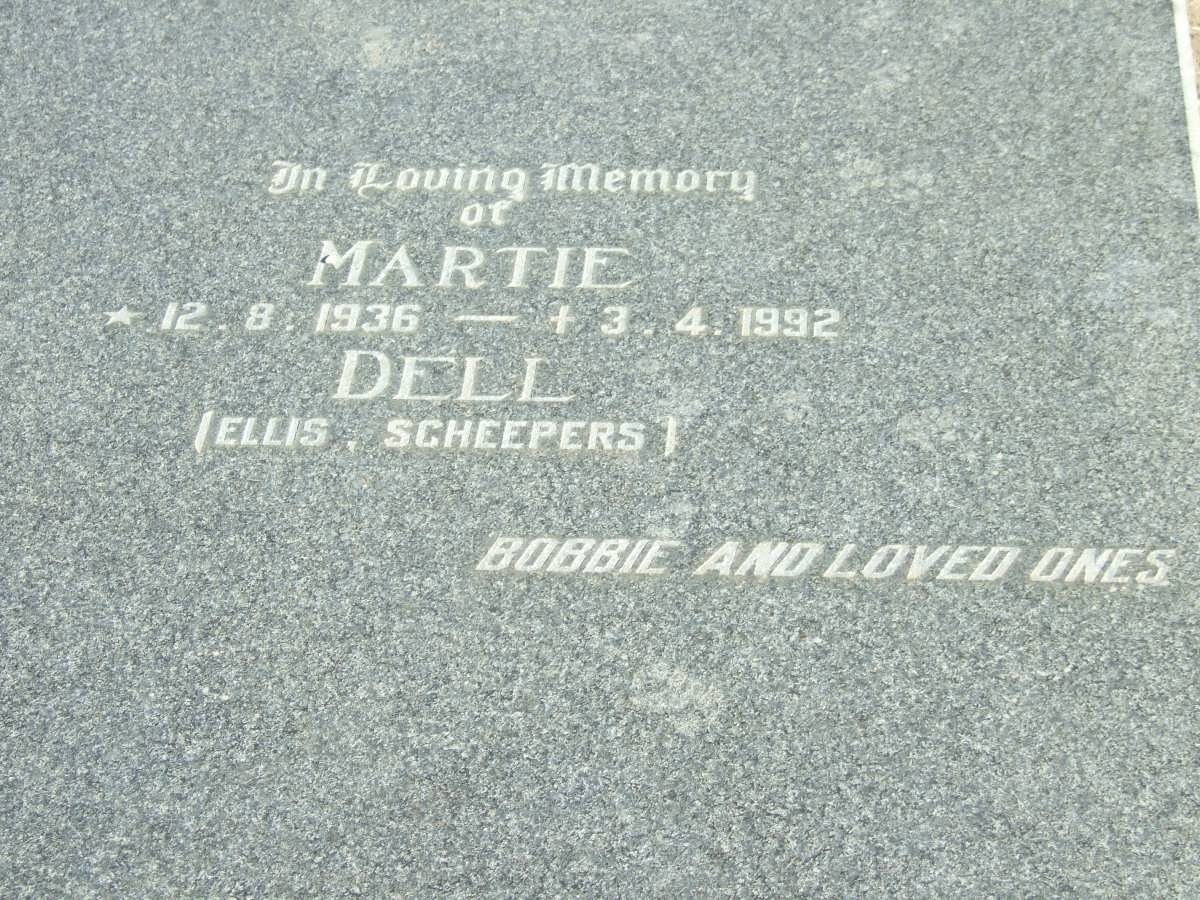 DELL Martie formerly ELLIS nee SCHEEPERS 1936-1992