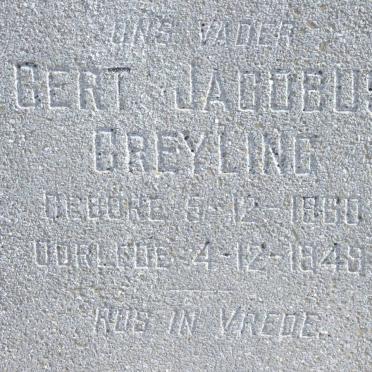 GREYLING Gert Jacobus 1860-1949