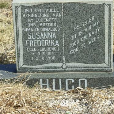 HUGO Susanna Frederika nee LOURENS 1914-1988