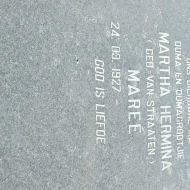 MAREE Martha Hermina nee van STRAATEN 1927-